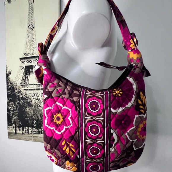 Vera Bradley Pink and Brown Floral Shoulder Bag - Picture 2 of 8